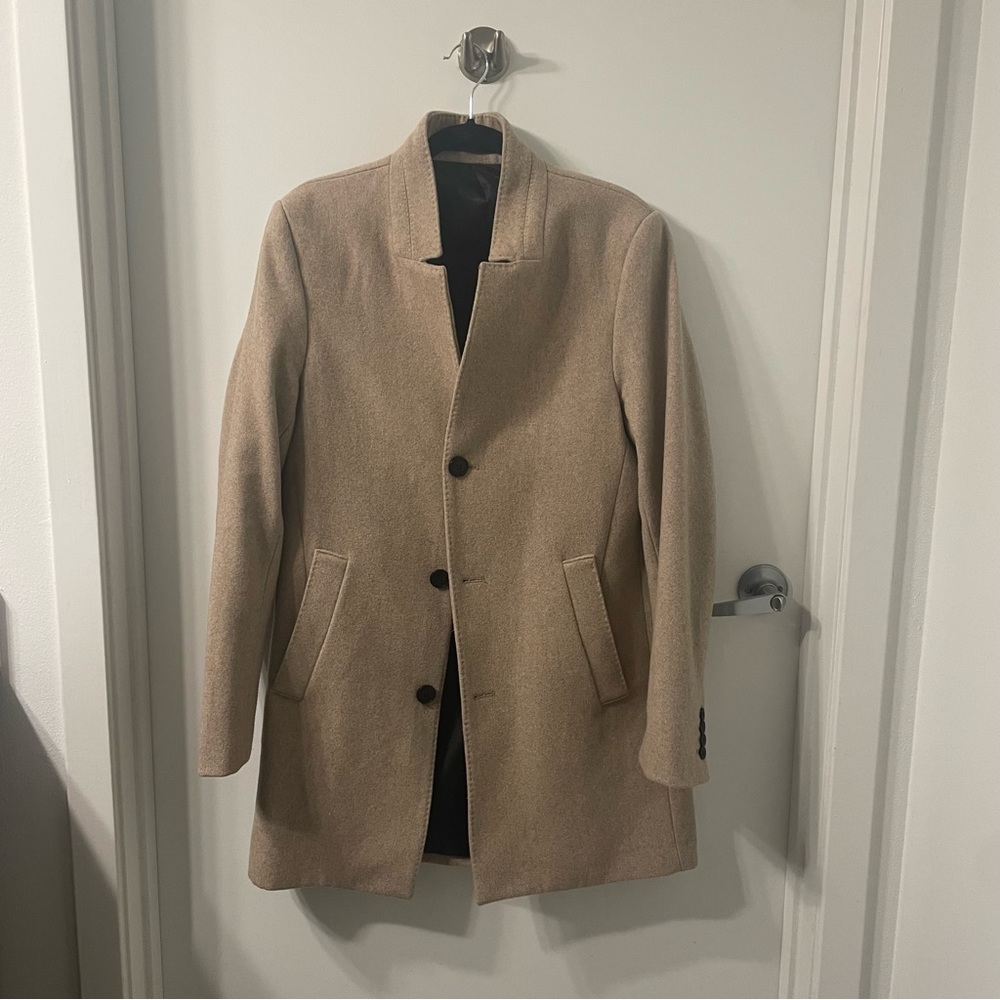 COPY - Beige Open Button Overcoat